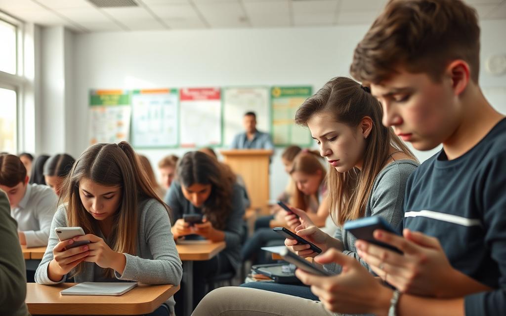 students distracted by devices